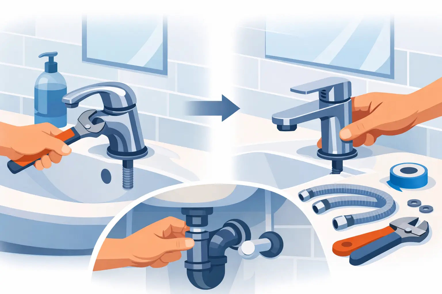 Remplacer un robinet de salle de bain facilement
