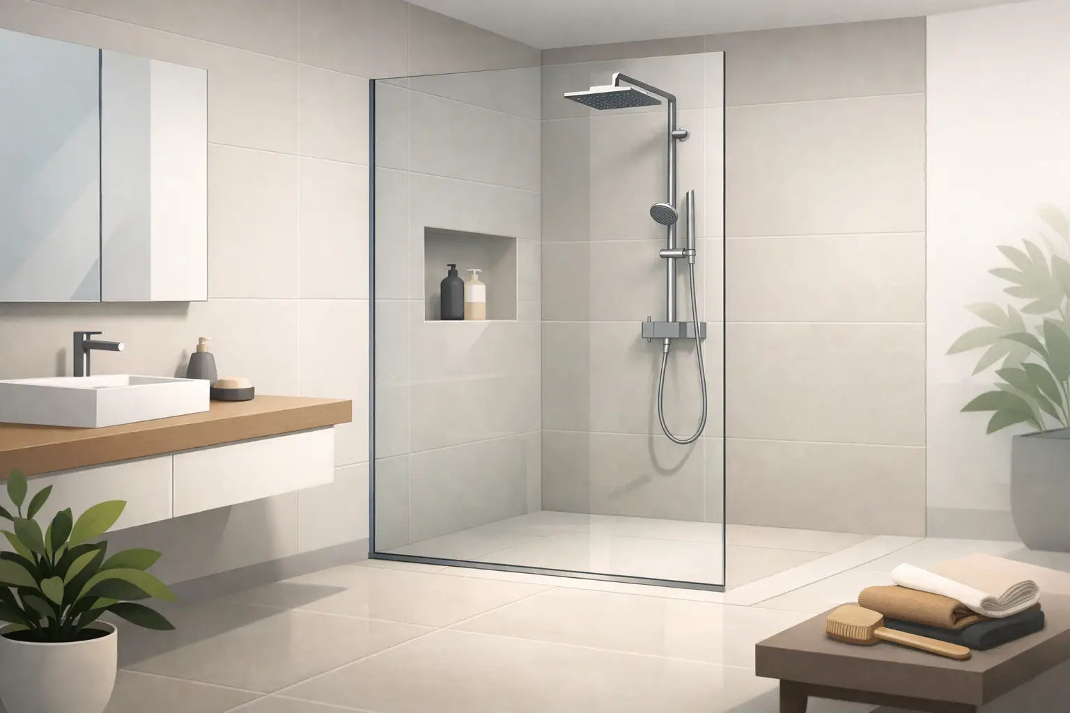 Douche italienne sans seuil: bien la choisir
