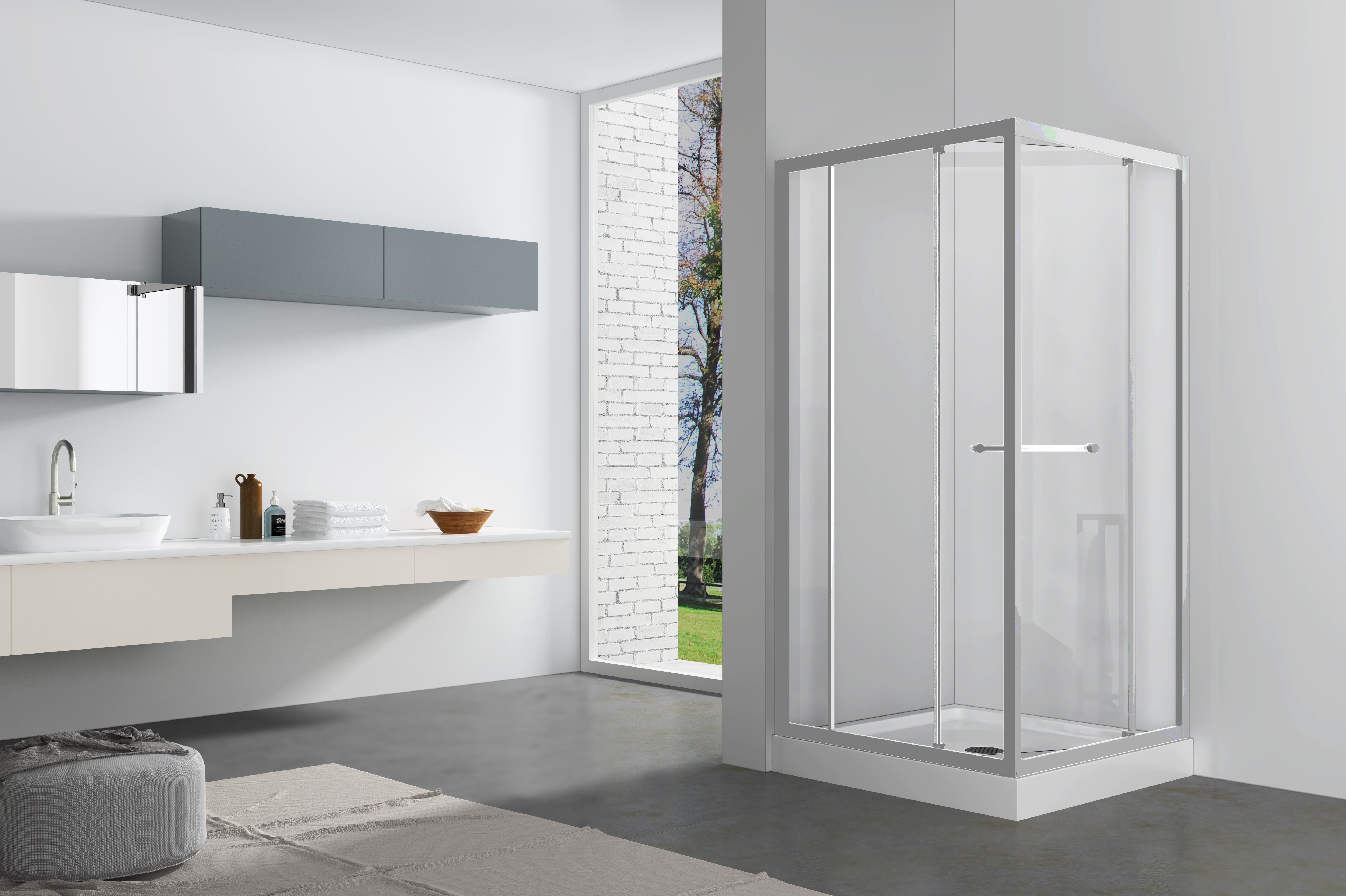 SQUARE SHOWER - RONALDO 36 x 36" CHROME