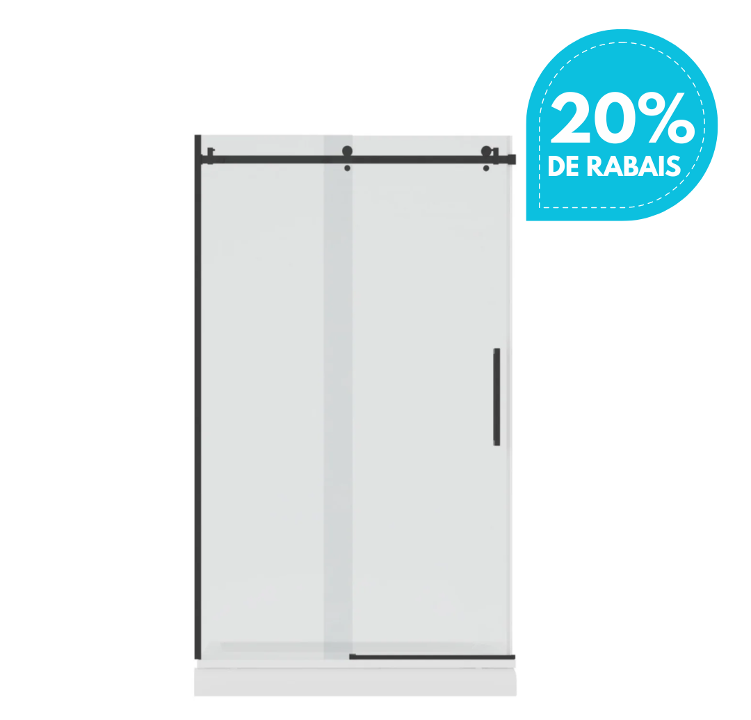 PORTE DE DOUCHE COULISSANTE - MIKKO 10MM NOIR