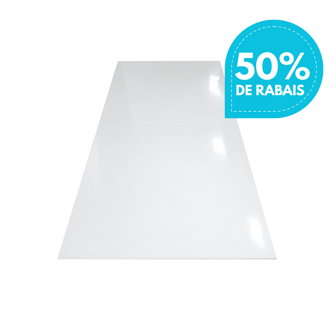 MUR DE DOUCHE EN PVC 4 MM – BLANC LUSTRÉ