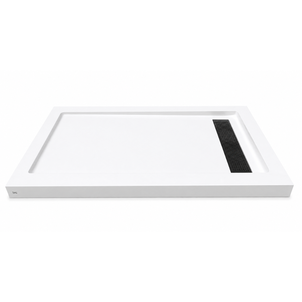 WHITE SHOWER BASE - LUDO LINEAR DRAIN