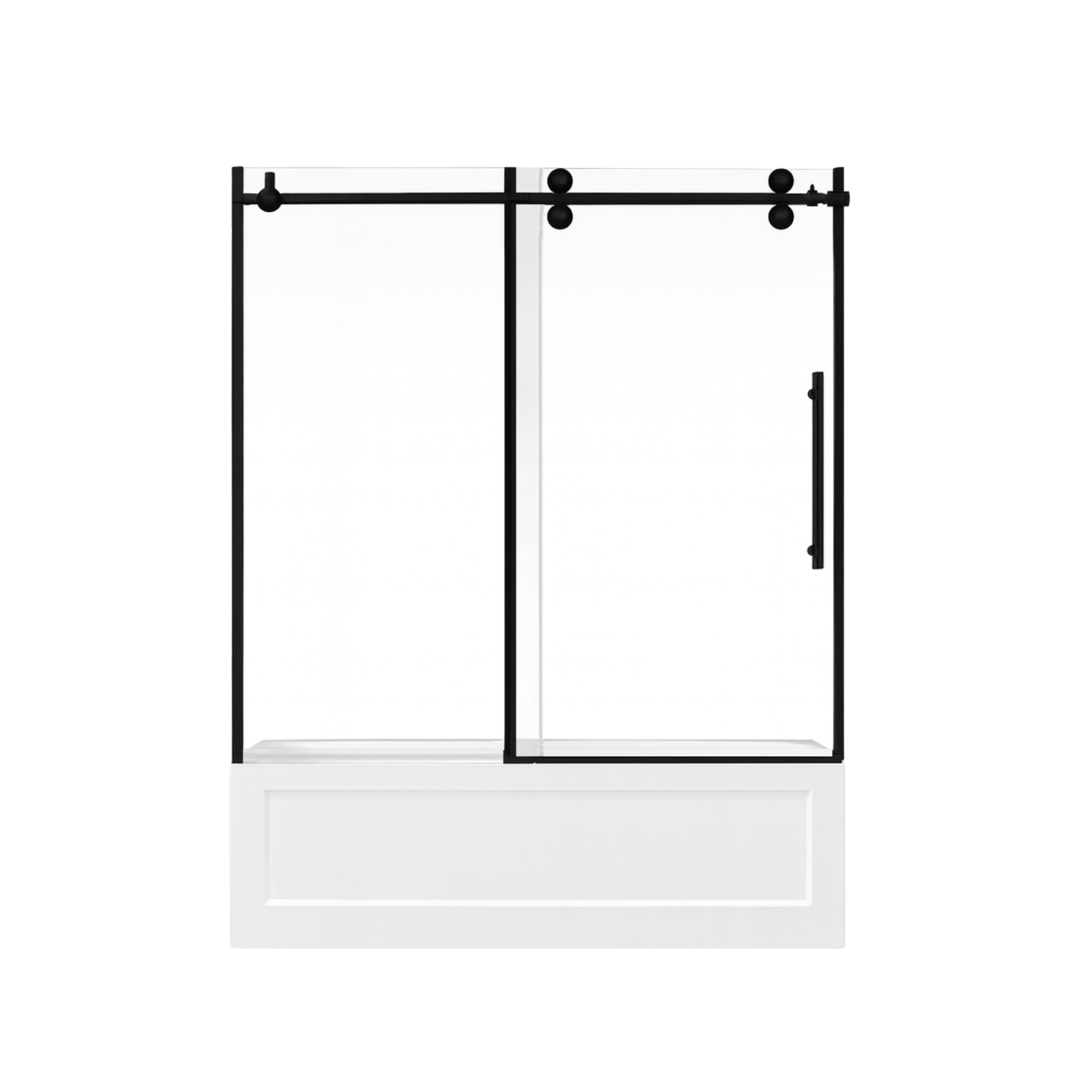 PORTE DE BAIN DOUCHE COULISSANTE - ZARO 8MM NOIR (PROMO)