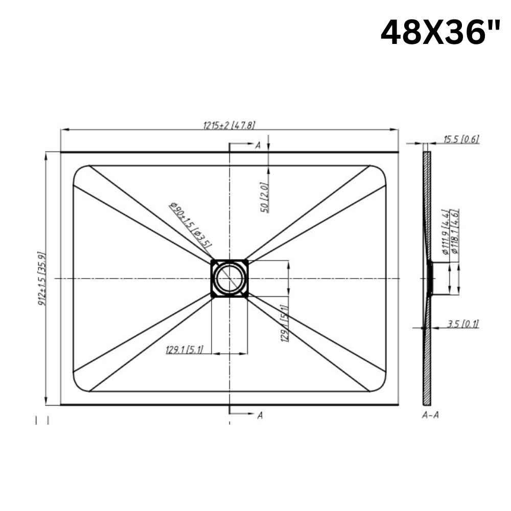 SHOWER BASE - AZERO BLACK