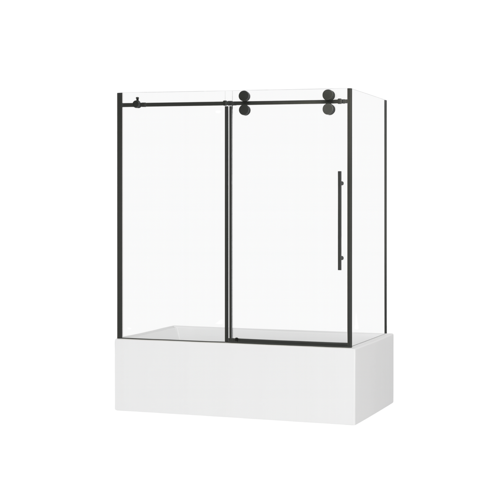 PORTE DE BAIN DOUCHE COULISSANTE - ZARO COIN NOIR