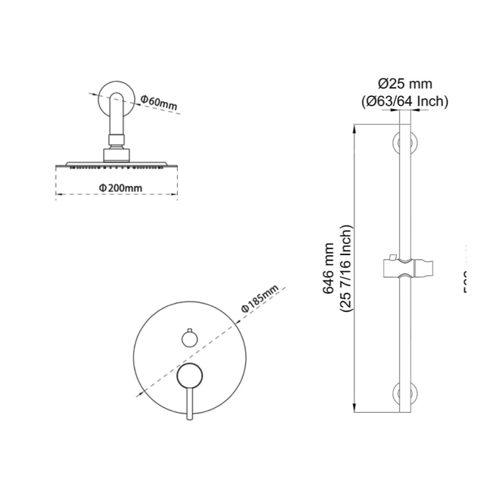 SHOWER FAUCET - D38BL BLACK