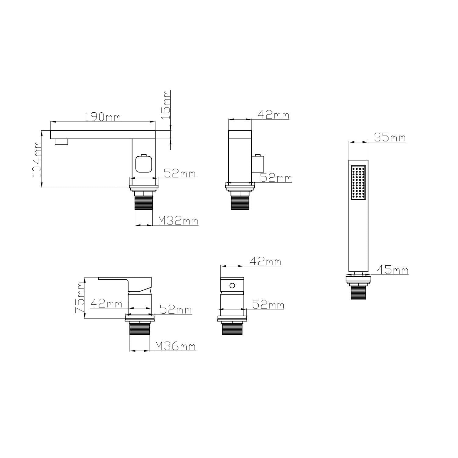 ROBINET DE BAIGNOIRE - BF007 NOIR