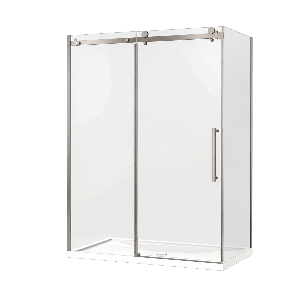 SLIDING SHOWER DOOR - MIKKO 10MM BRUSHED NICKEL