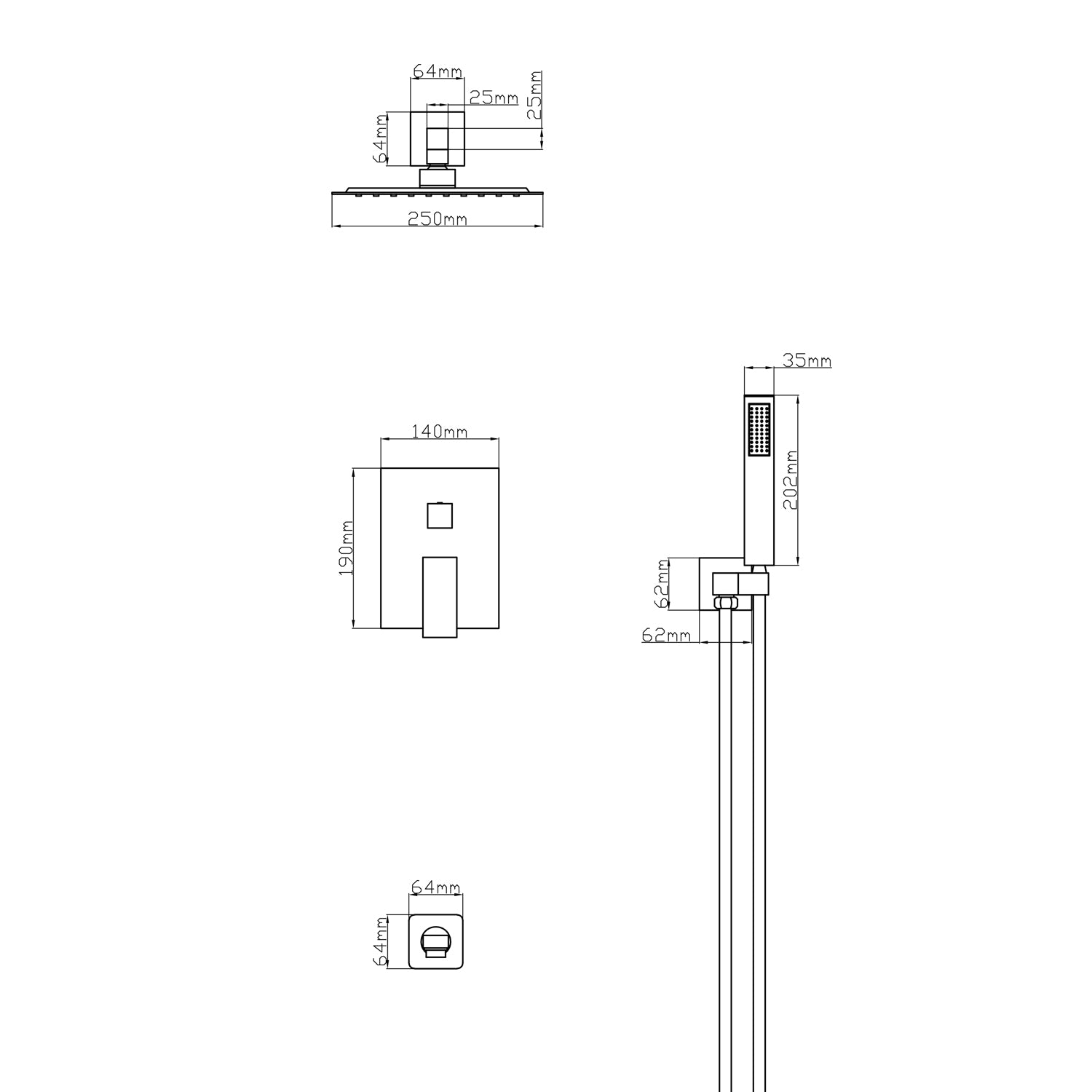 ROBINET DE BAIN DOUCHE - D45BL