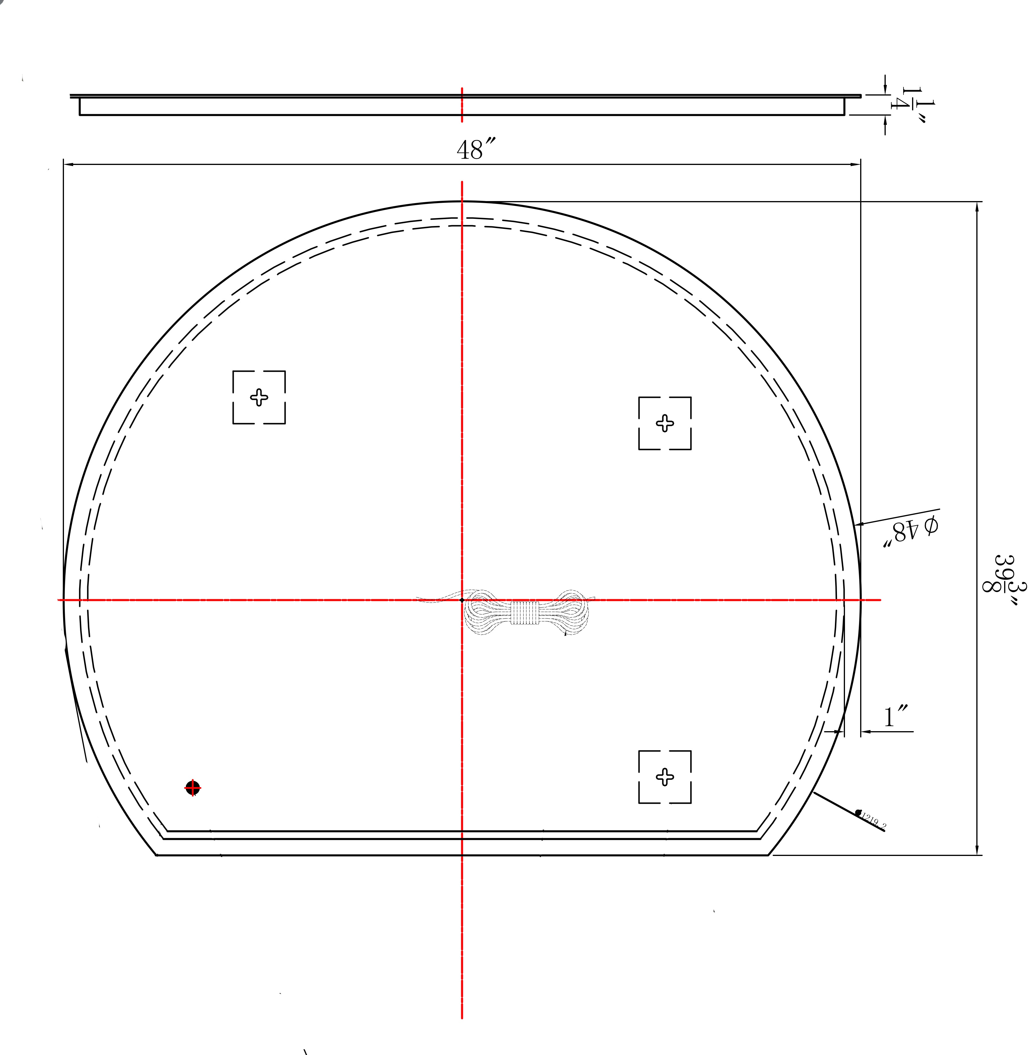 MIROIR LED ROND - DIO 48"