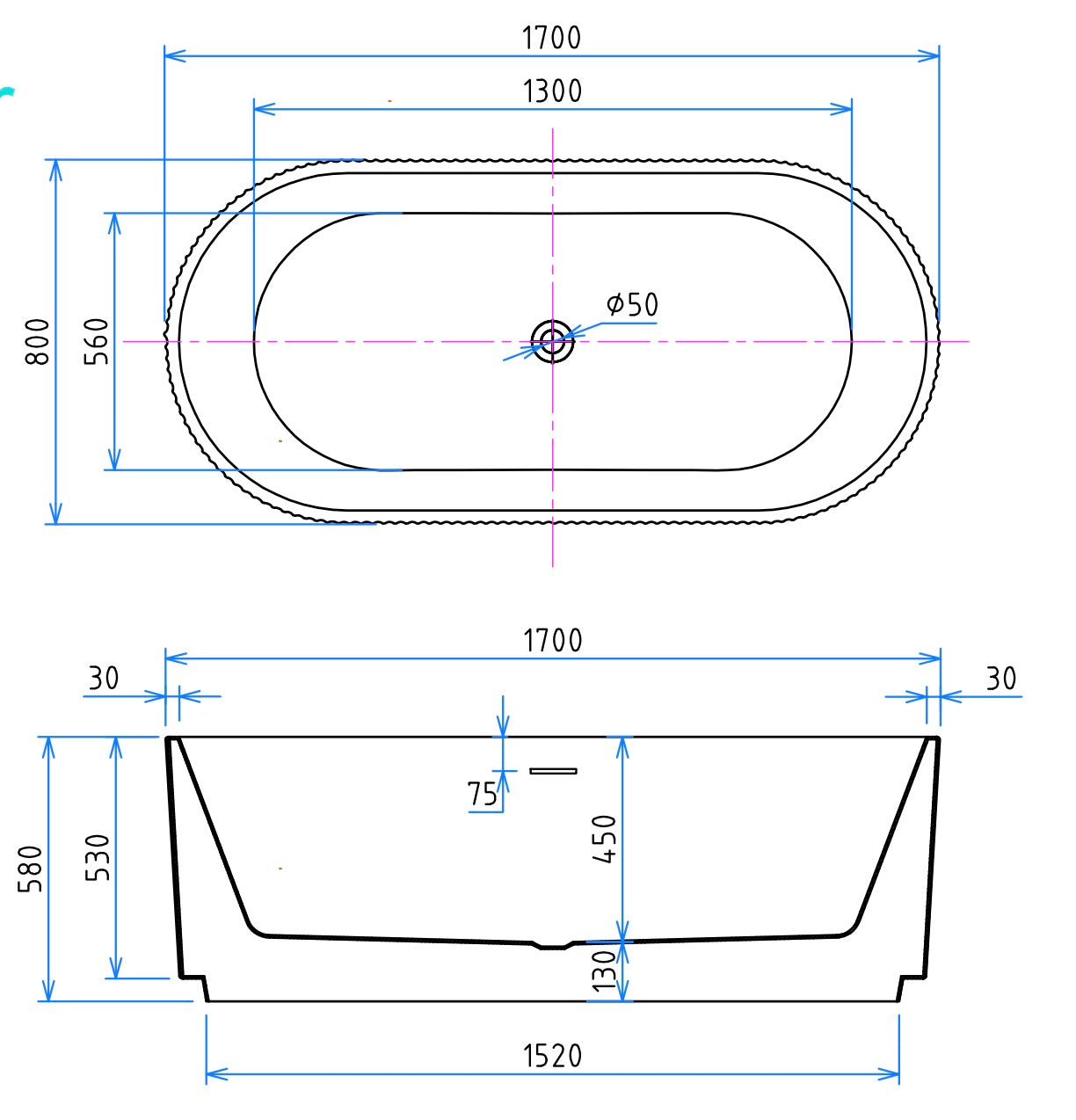 FREESTANDING BATHTUB - FIJI BLACK