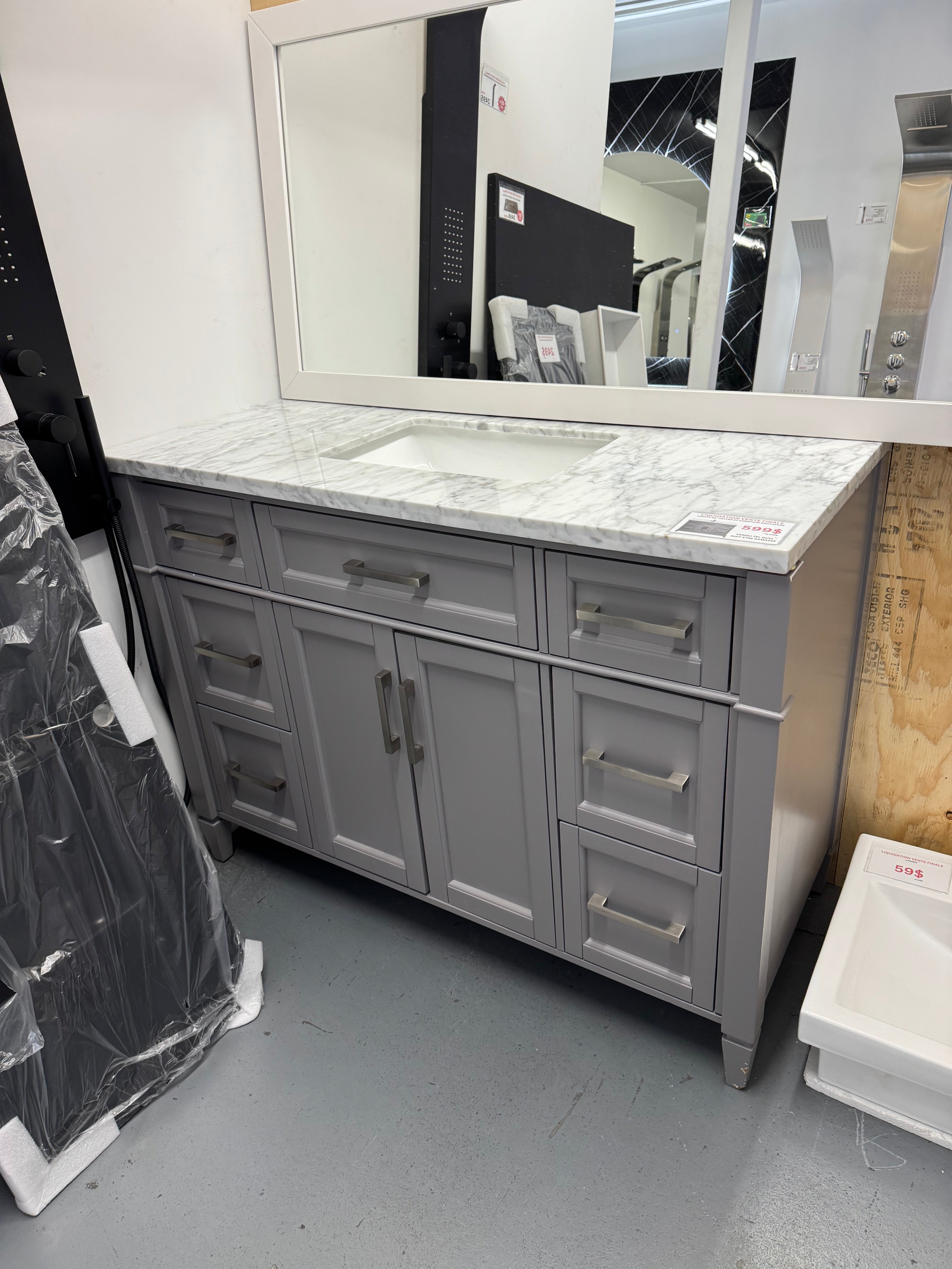 VANITÉ VA10 - 48" GRIS (LIQUIDATION)