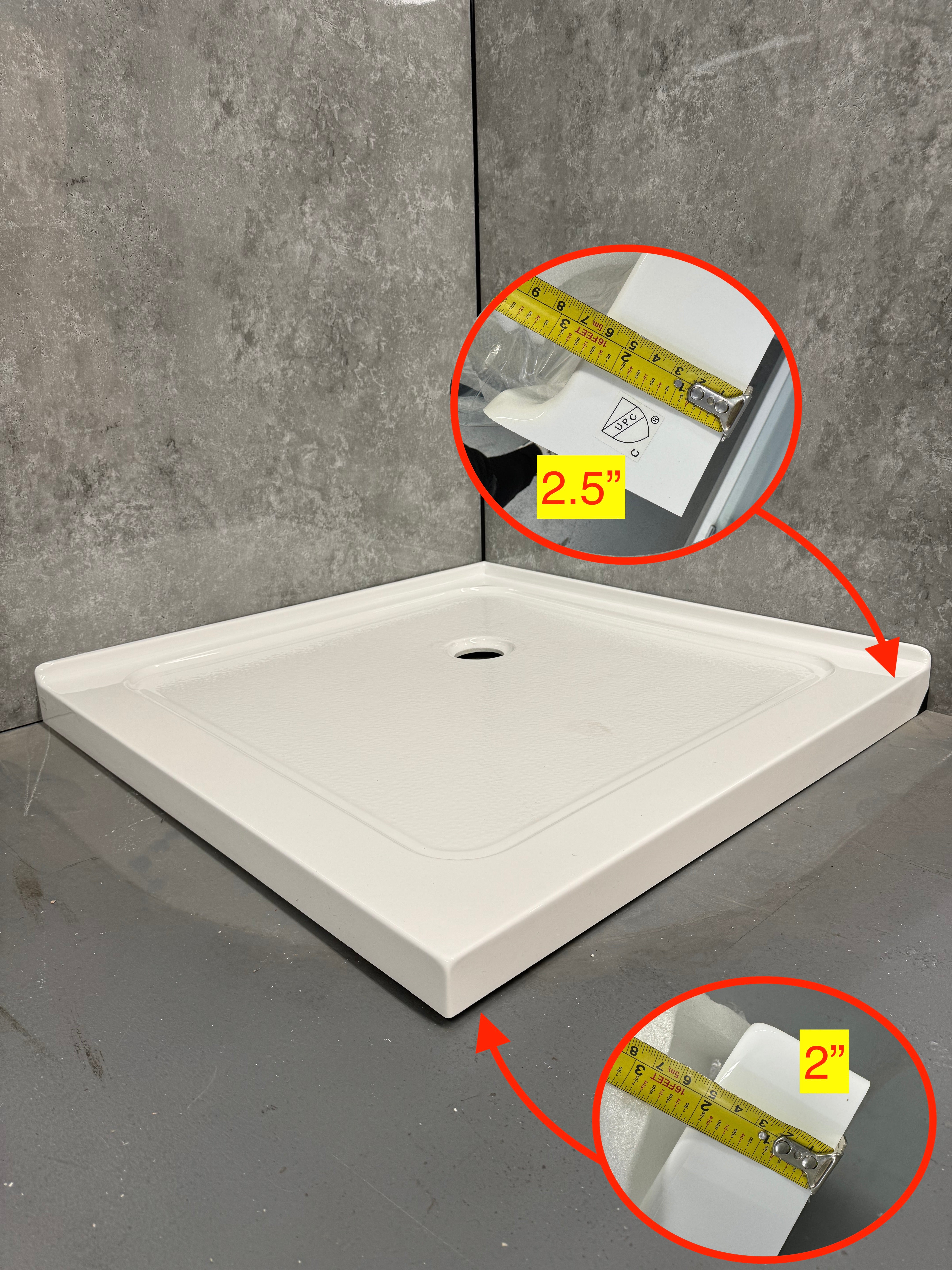 BASE DE DOUCHE - CARRÉ 36 x 36" (LIQUIDATION)