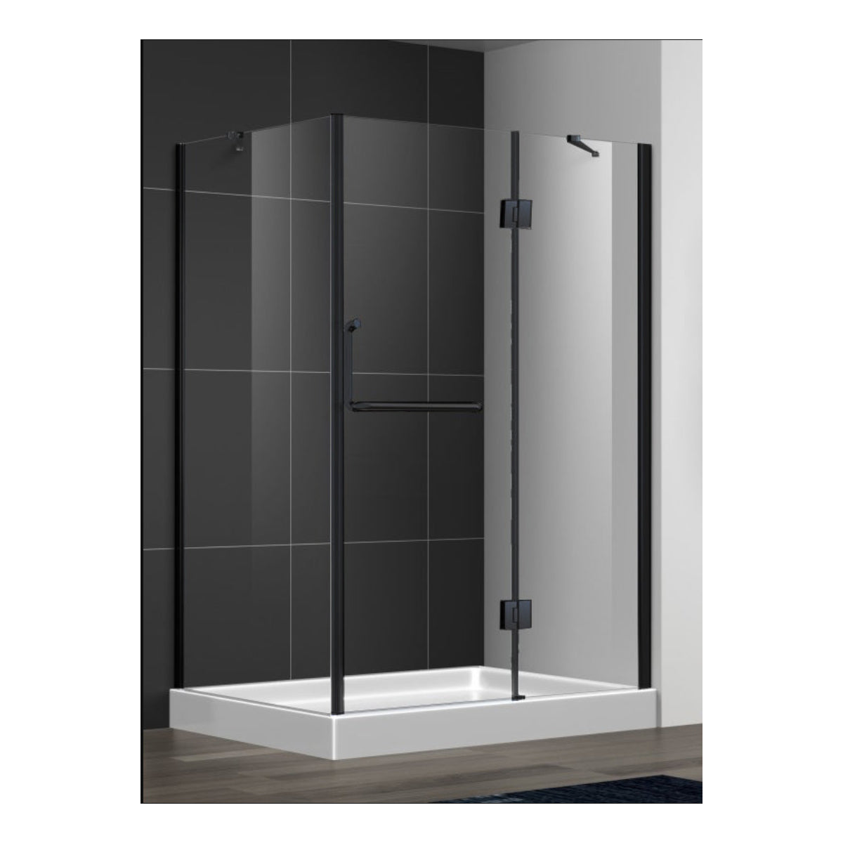 DOUCHE RECTANGLE - LIDO NOIR 32 X 40"