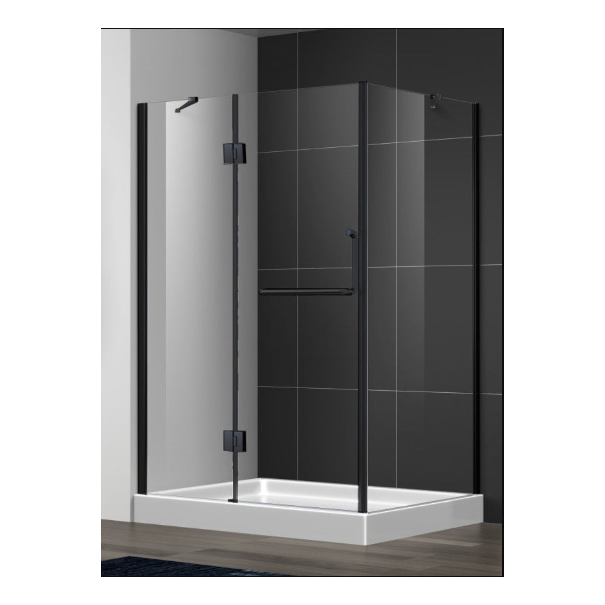 DOUCHE RECTANGLE - LIDO NOIR 32 X 40"