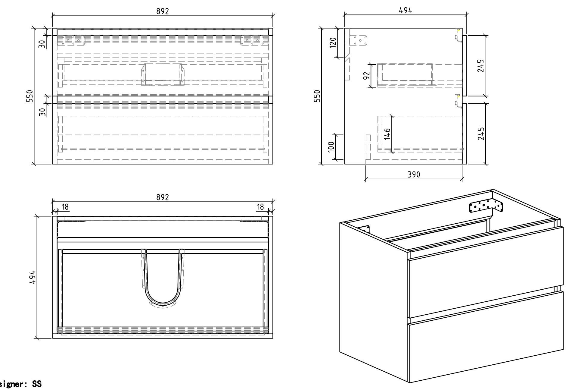 VANITY KENZO LED - 36" (PROMO)
