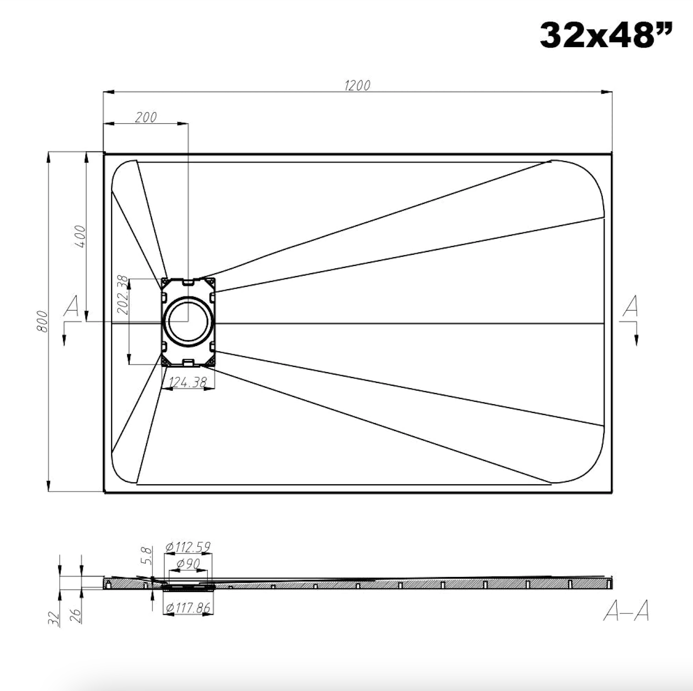 BASE DE DOUCHE - BRIZO BLANC