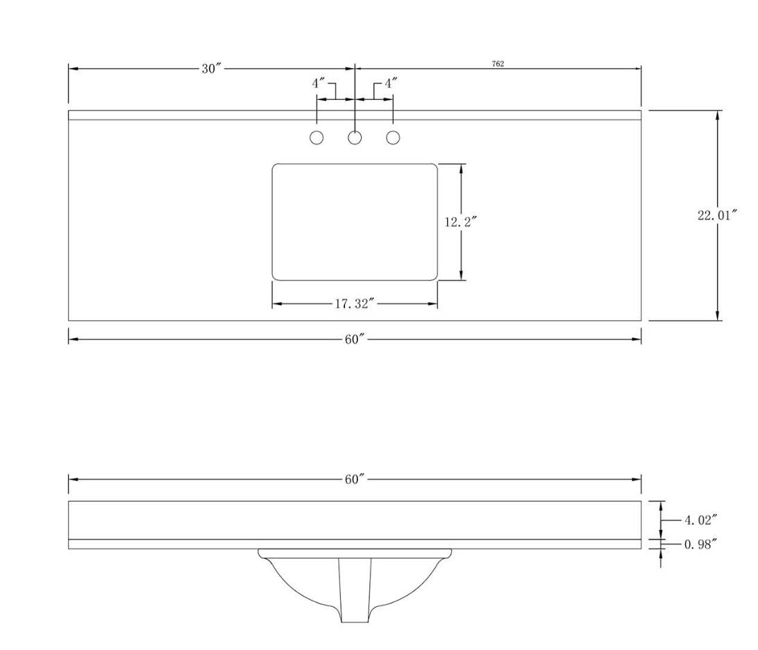 VANITÉ VA80 - 60" SIMPLE