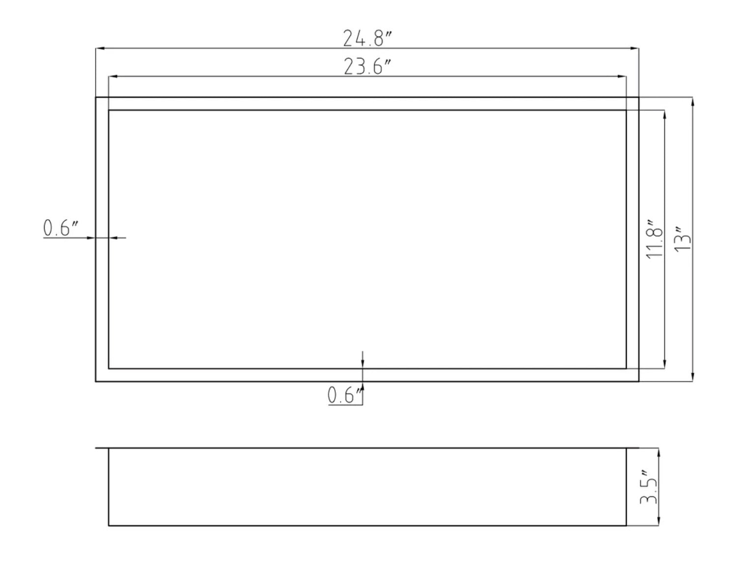 NICHE DE DOUCHE - 12 X 24" NOIR