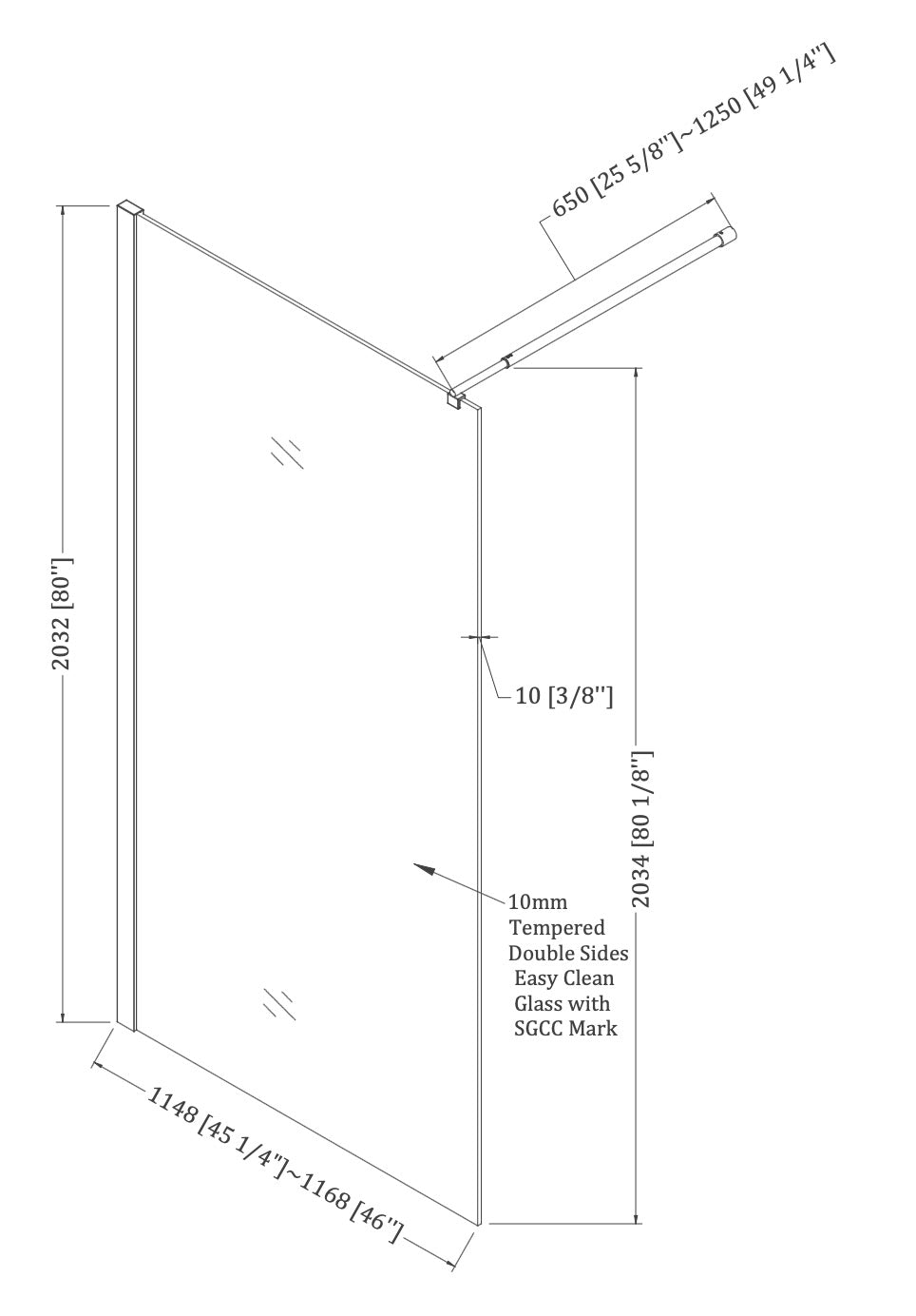 SHOWER PANEL - ITALO BRUSHED GOLD