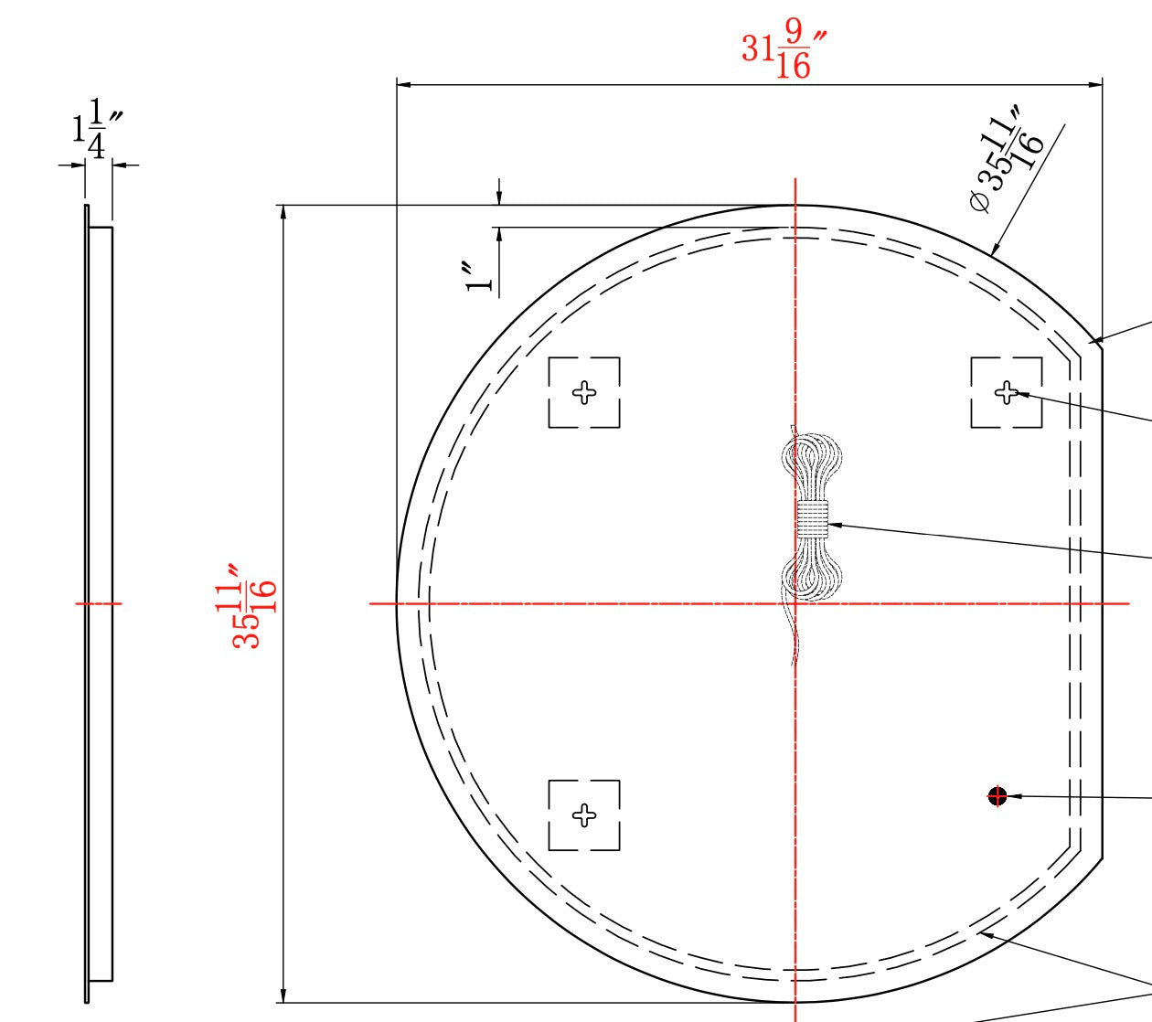 ROUND LED MIRROR - DIO 36"