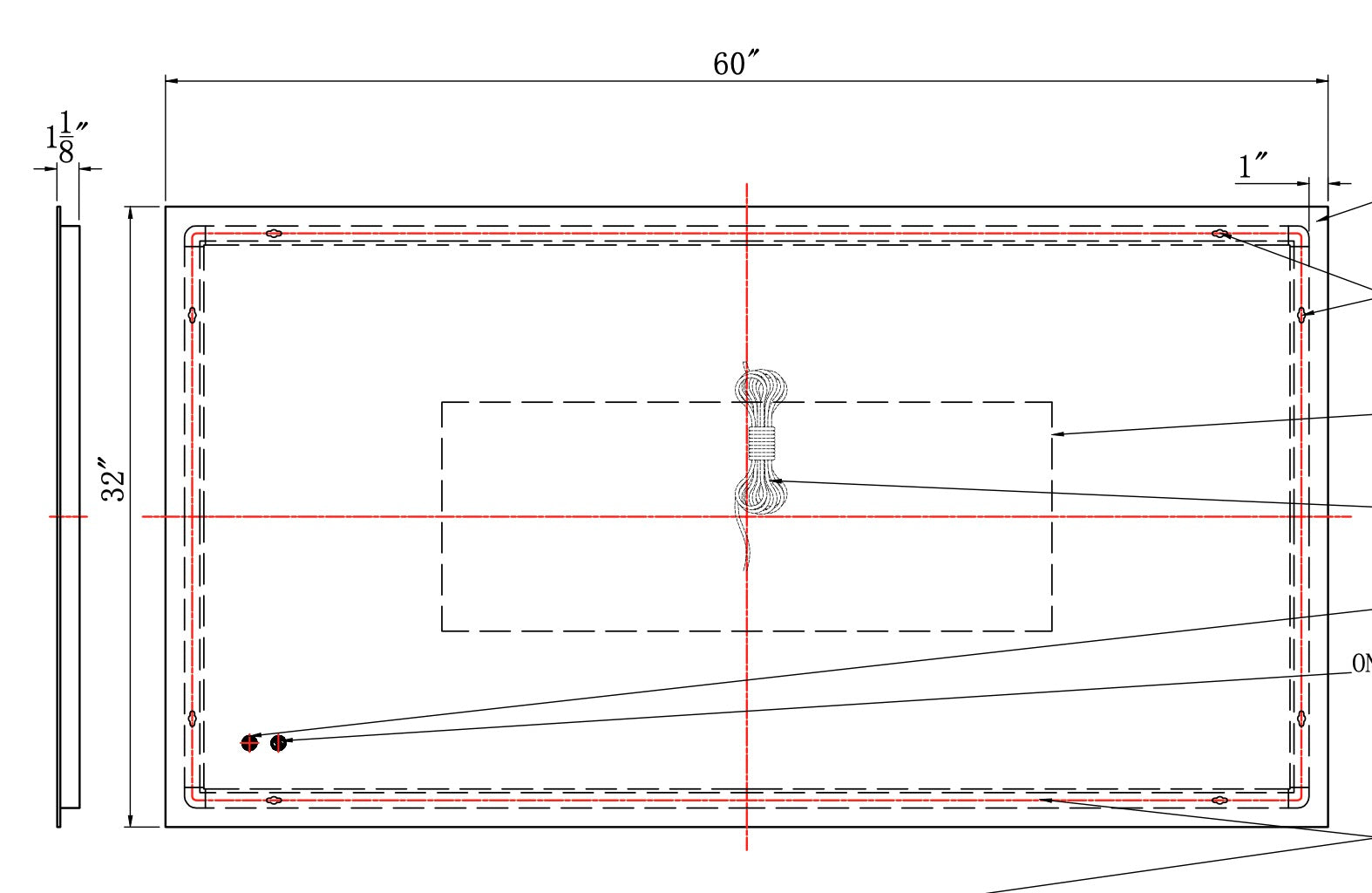MIROIR LED - RIGA 60 X 32"