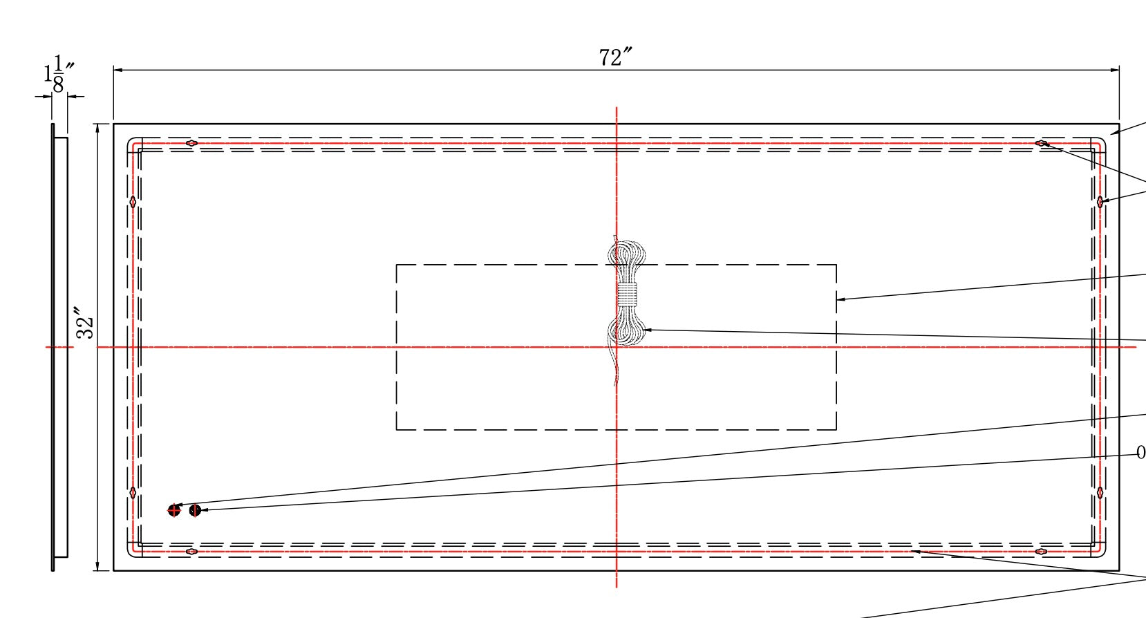 MIROIR LED - RIGA 72 X 32"