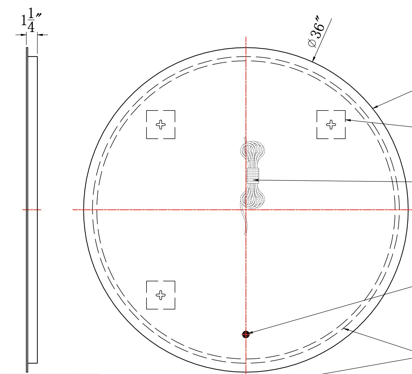 MIROIR LED ROND - RONDA 36"