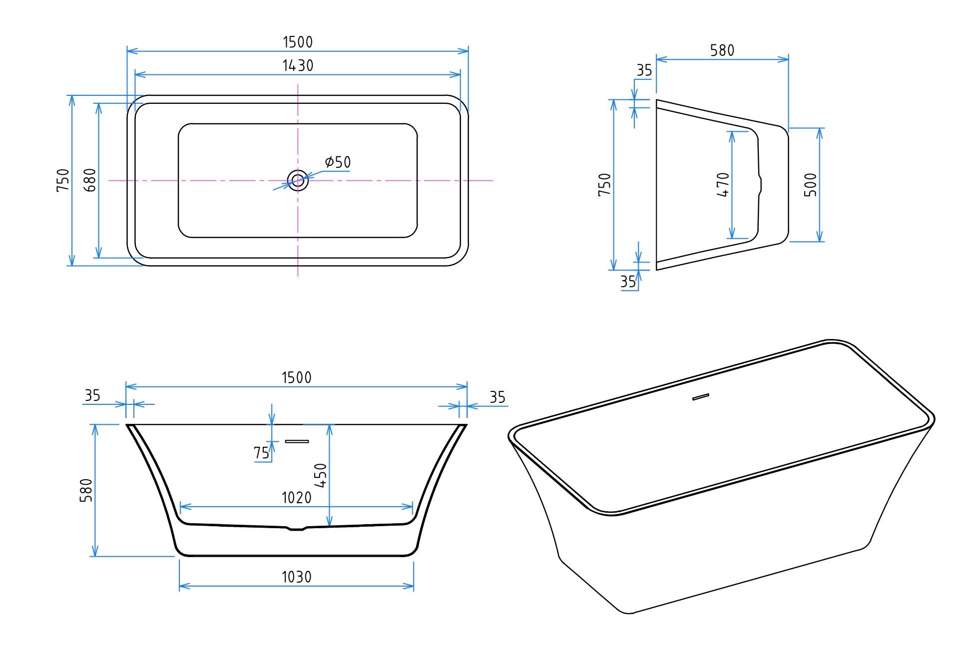 FREESTANDING BATHTUB - MONACO (PROMO)