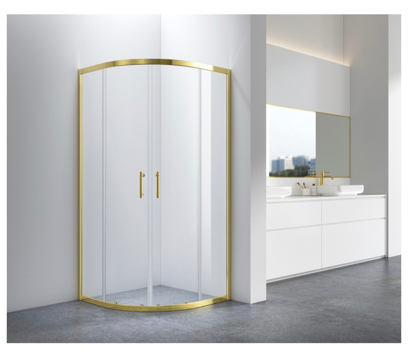 DOUCHE NEO RONDE - MILAN OR BROSSÉ