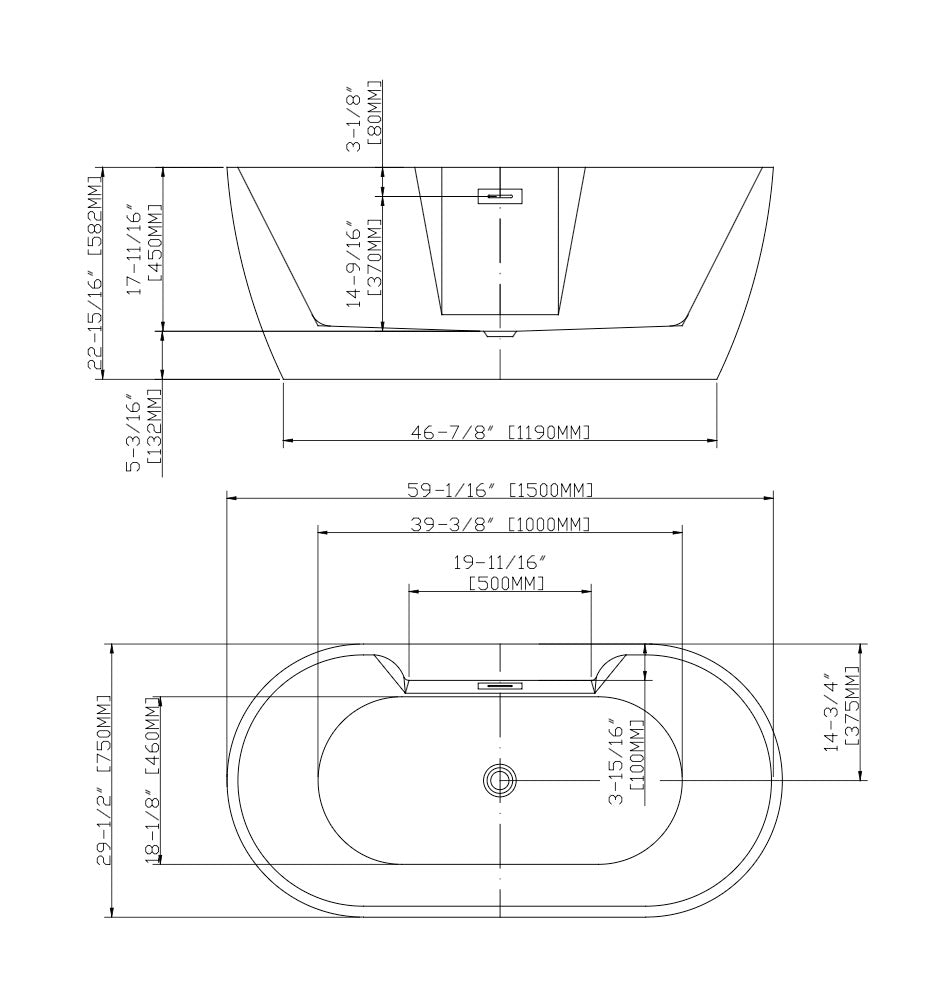 BAIN AUTOPORTANT - FELIO 59"
