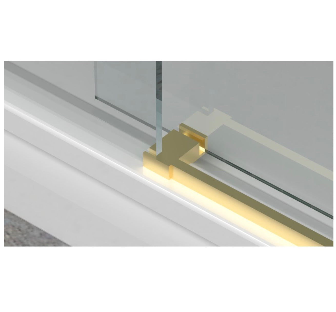 PORTE DE DOUCHE COULISSANTE MYTO - 10MM OR BROSSÉ