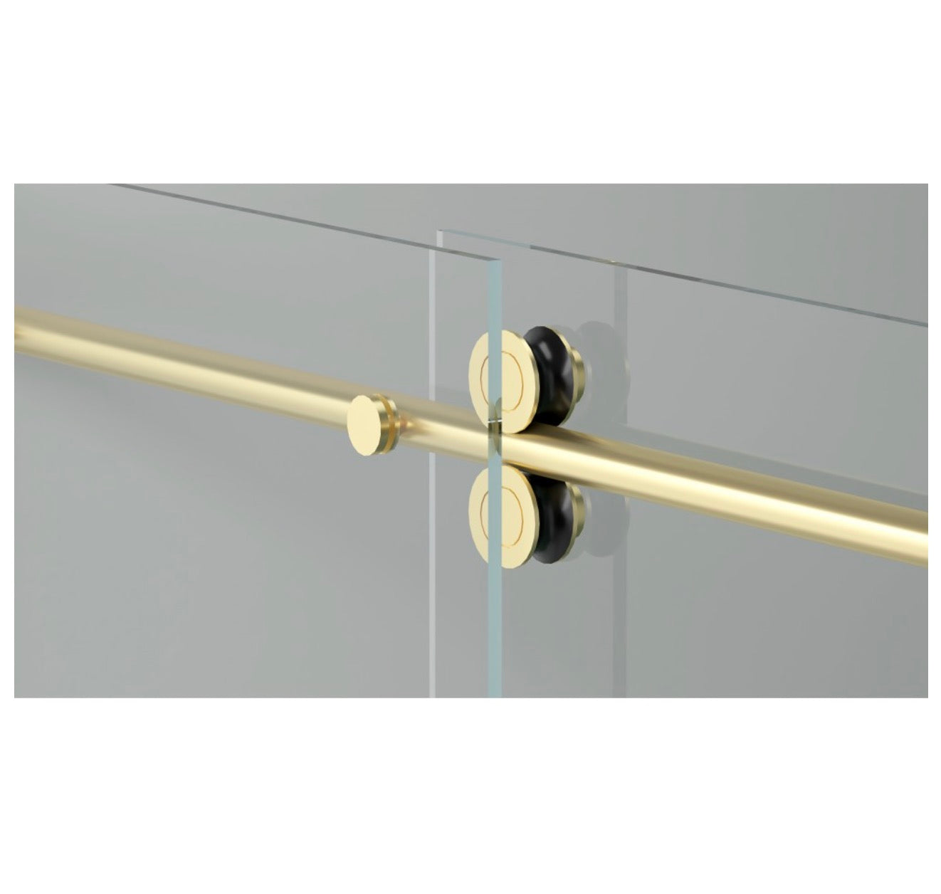 PORTE DE DOUCHE COULISSANTE MYTO - 10MM OR BROSSÉ