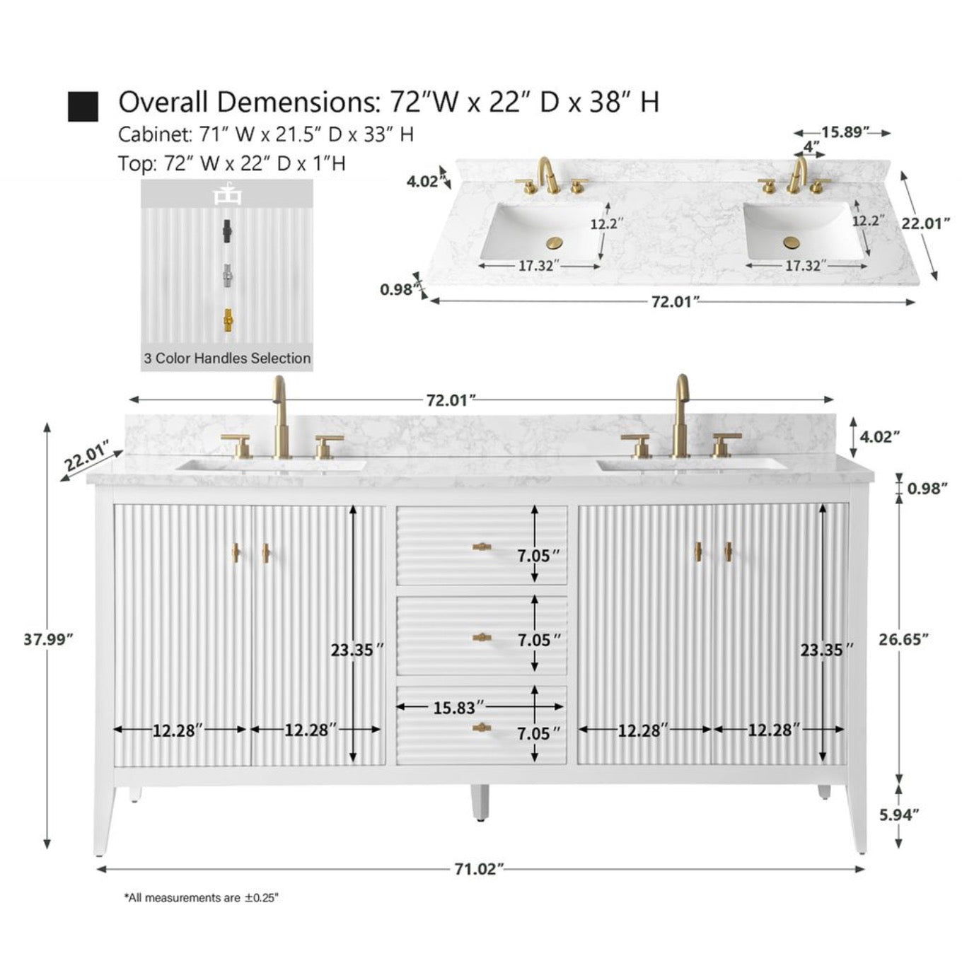 VANITÉ VA91 - 72" DOUBLE