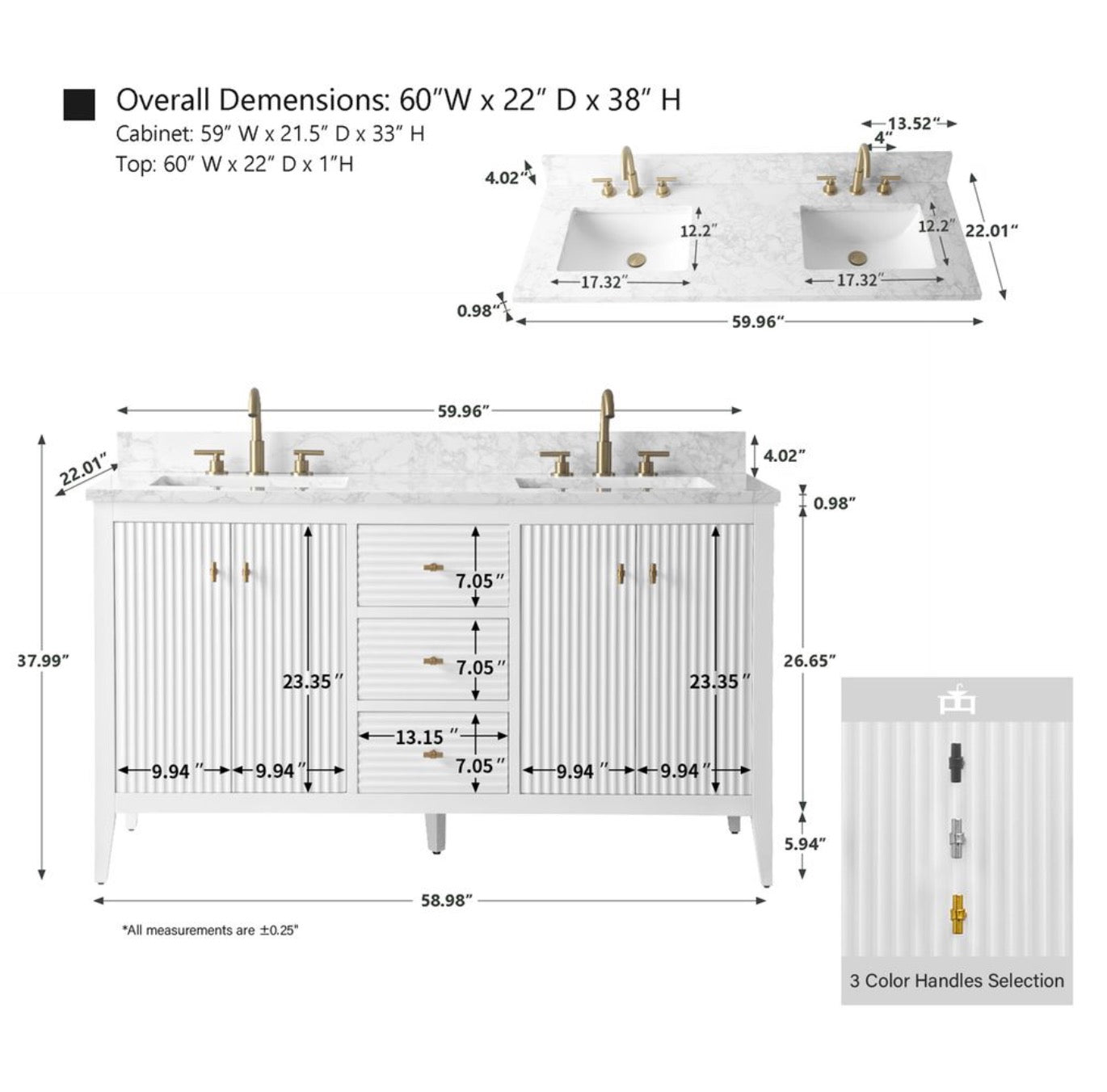 VANITÉ VA91 - 60" DOUBLE