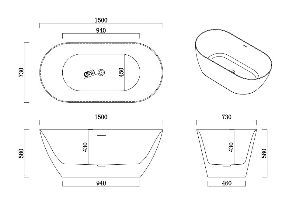 FREESTANDING BATHTUB - HERMA