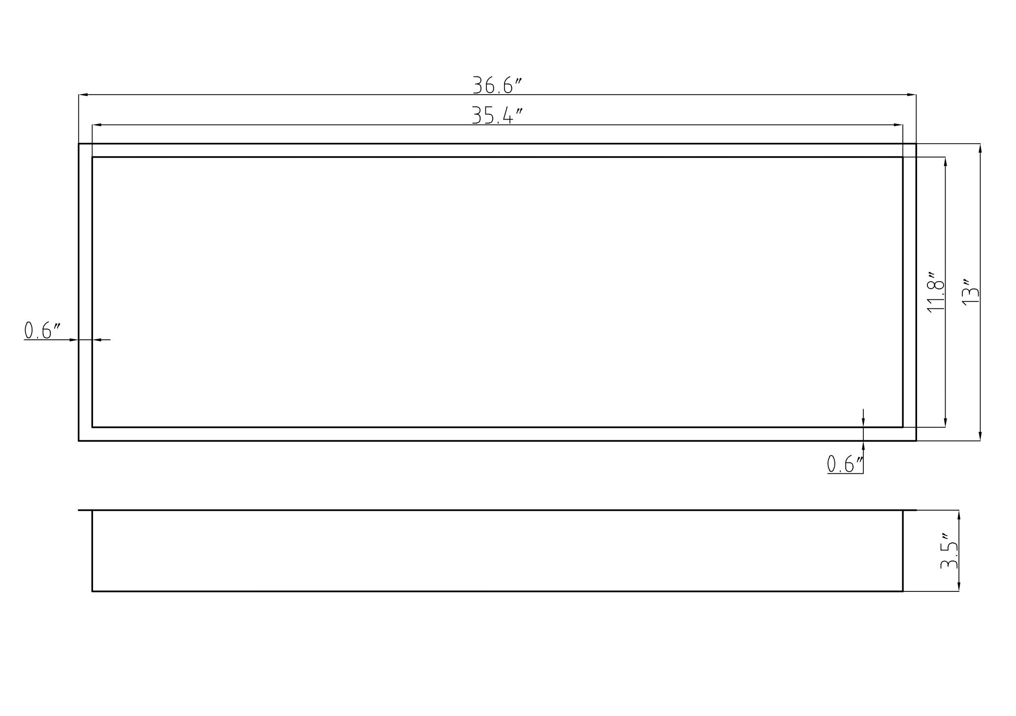 NICHE DE DOUCHE - 12 X 36" BROSSÉ