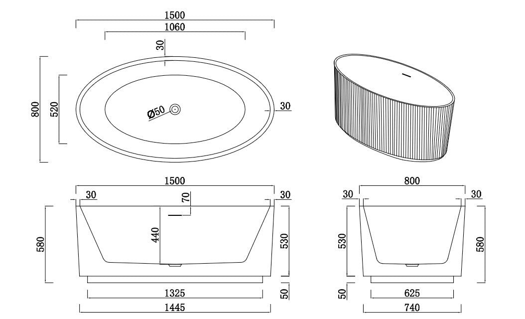 FREESTANDING BATHTUB - LUXOR