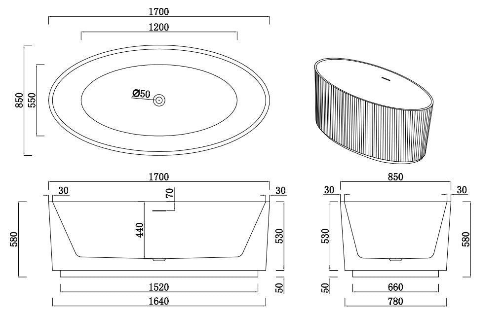 FREESTANDING BATHTUB - LUXOR