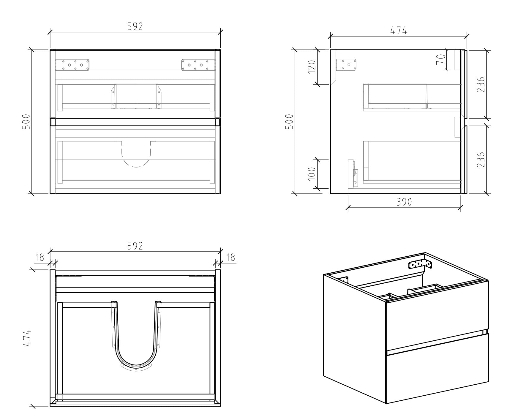 VANITY JIJI - 24" BLACK