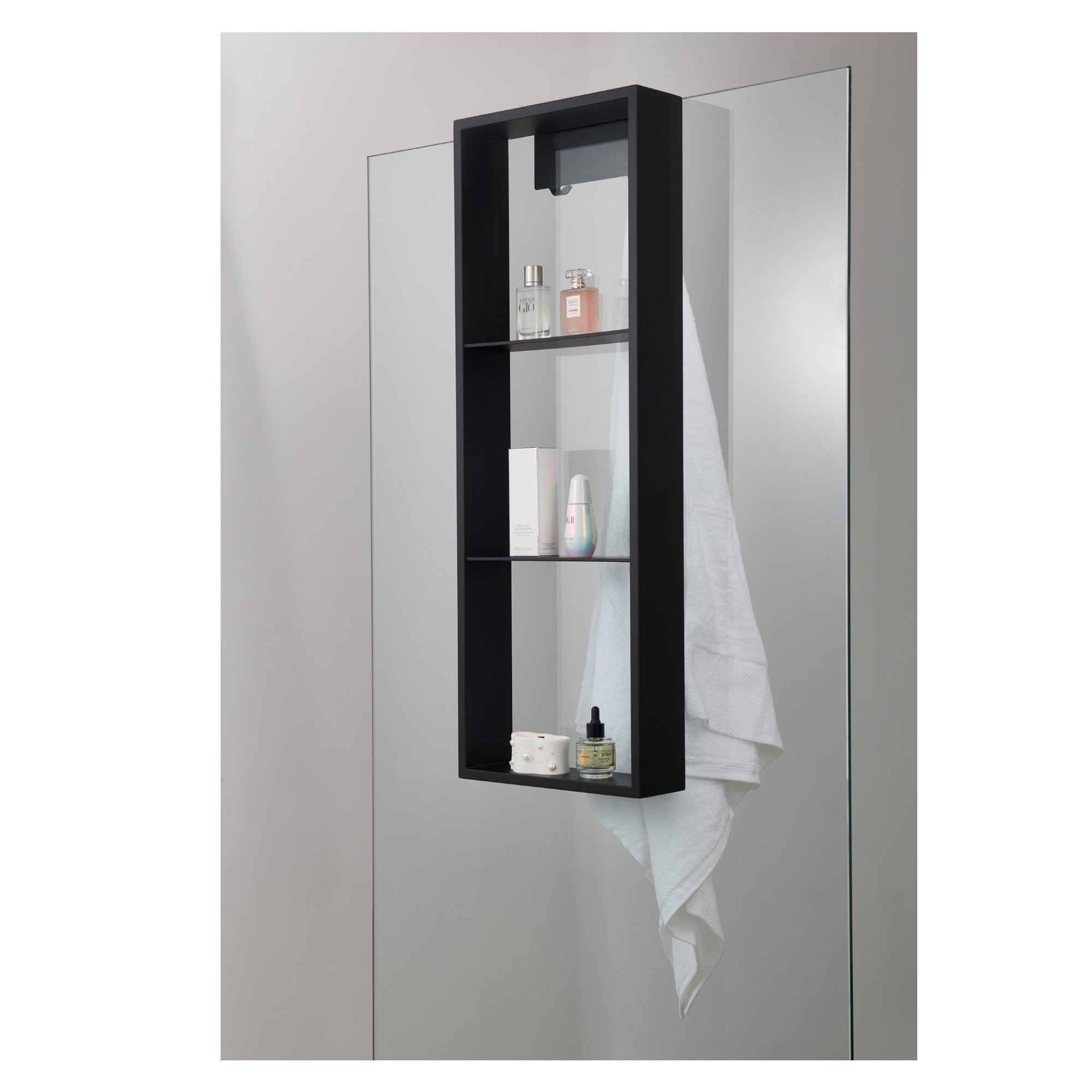 FREESTANDING SHOWER NICHE - 12 X 36" BLACK