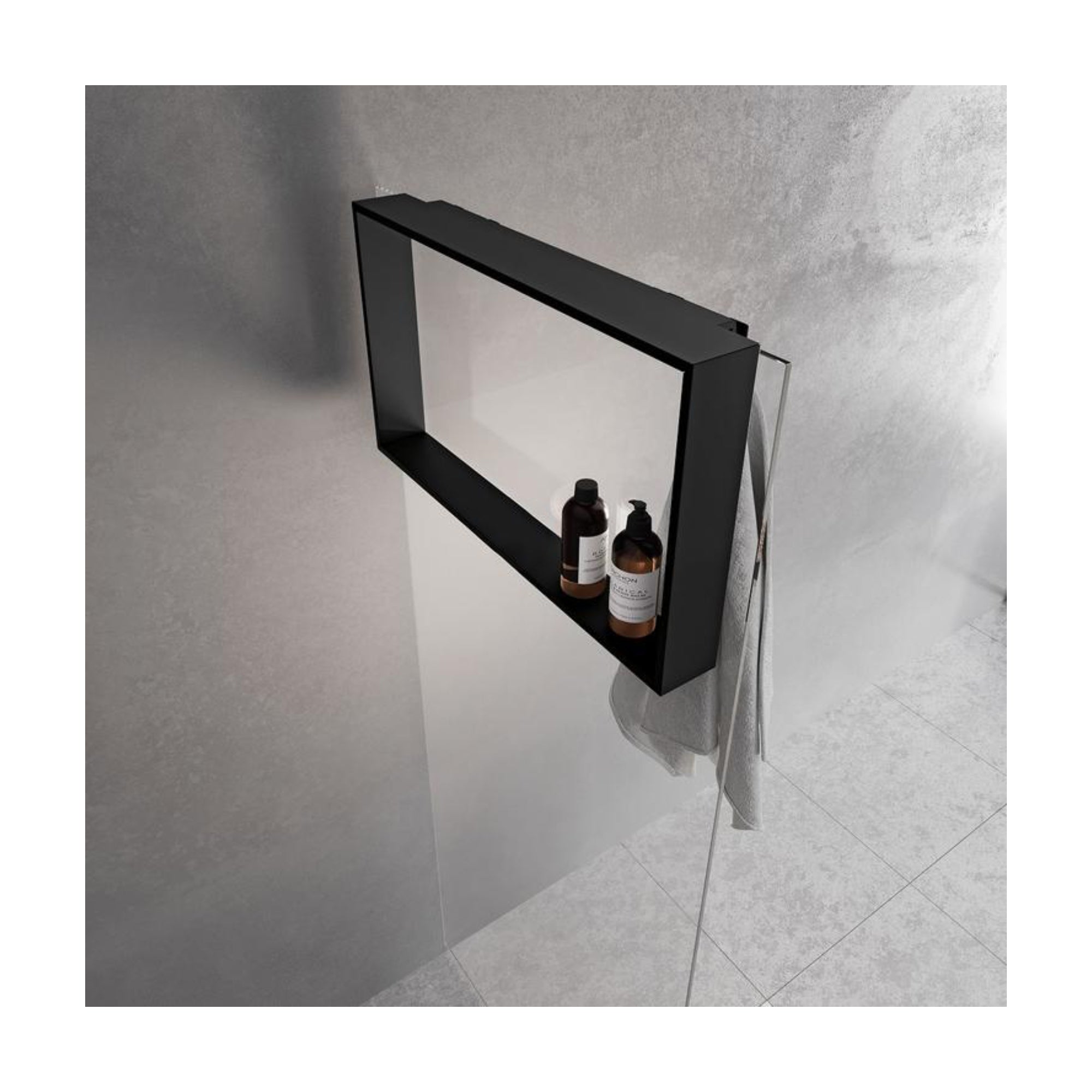 FREESTANDING SHOWER NICHE - 12 X 24" BLACK