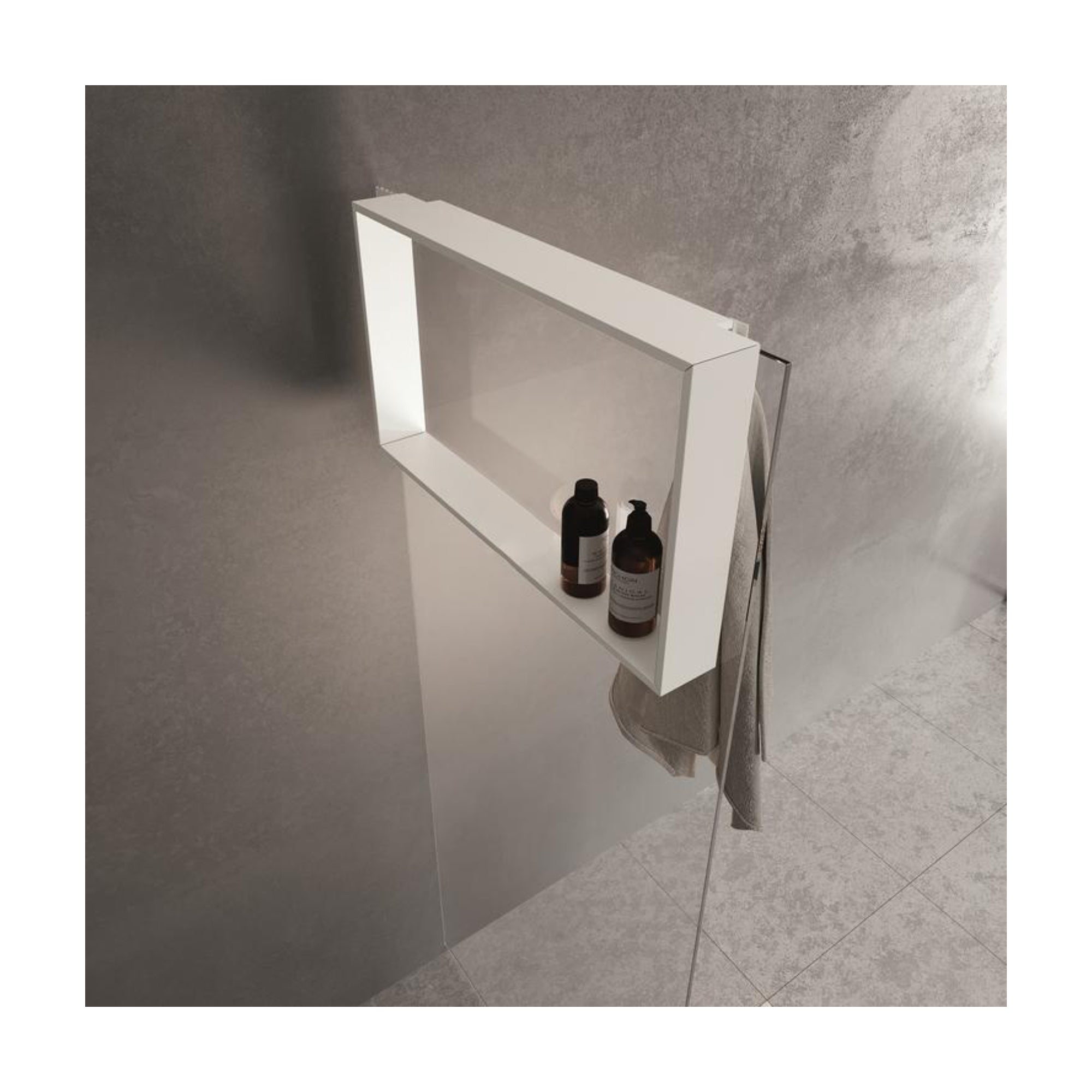 FREESTANDING SHOWER NICHE - 12 X 24" WHITE