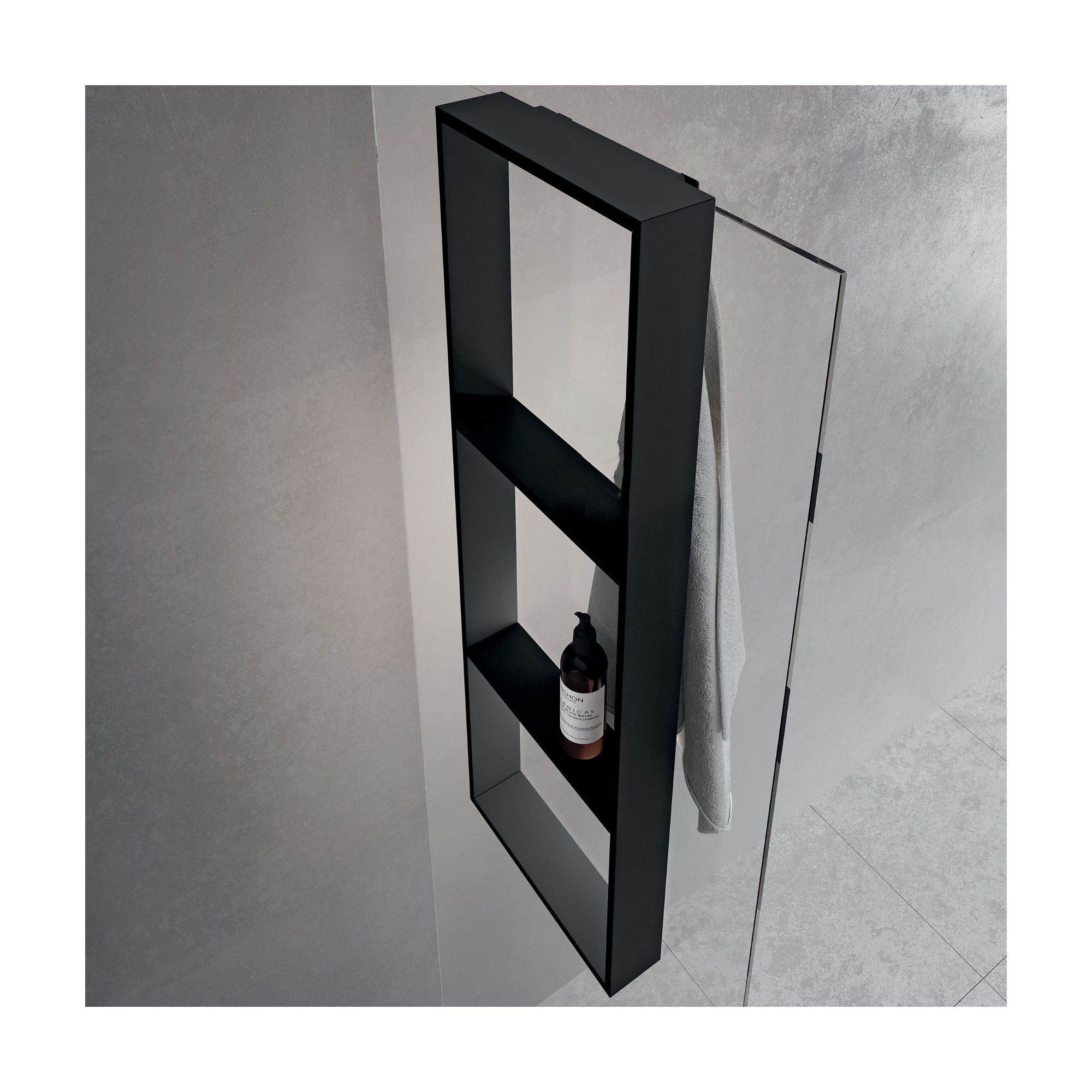 FREESTANDING SHOWER NICHE - 12 X 36" BLACK