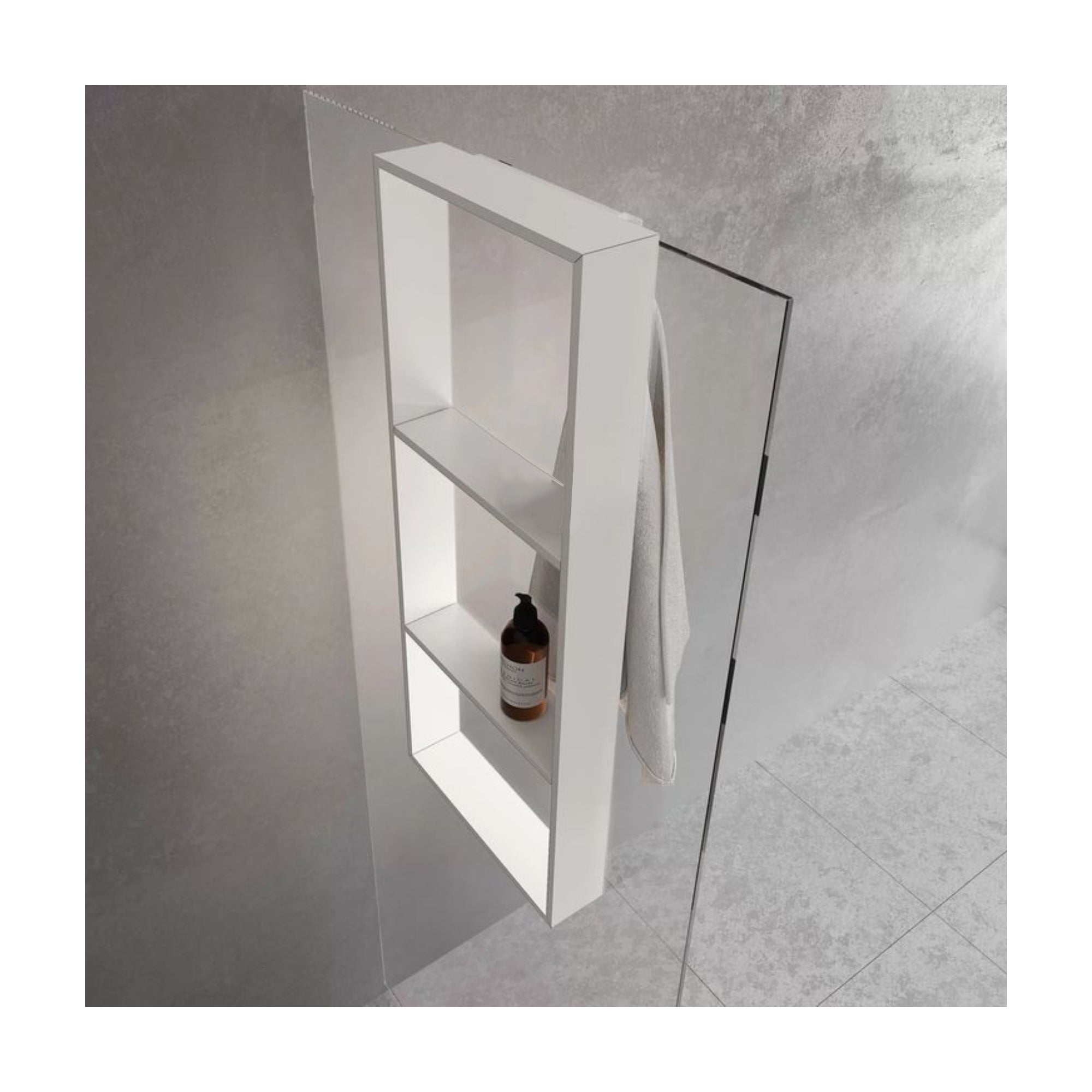 NICHE DE DOUCHE AUTOPORTANTE - 12 X 36" BLANC