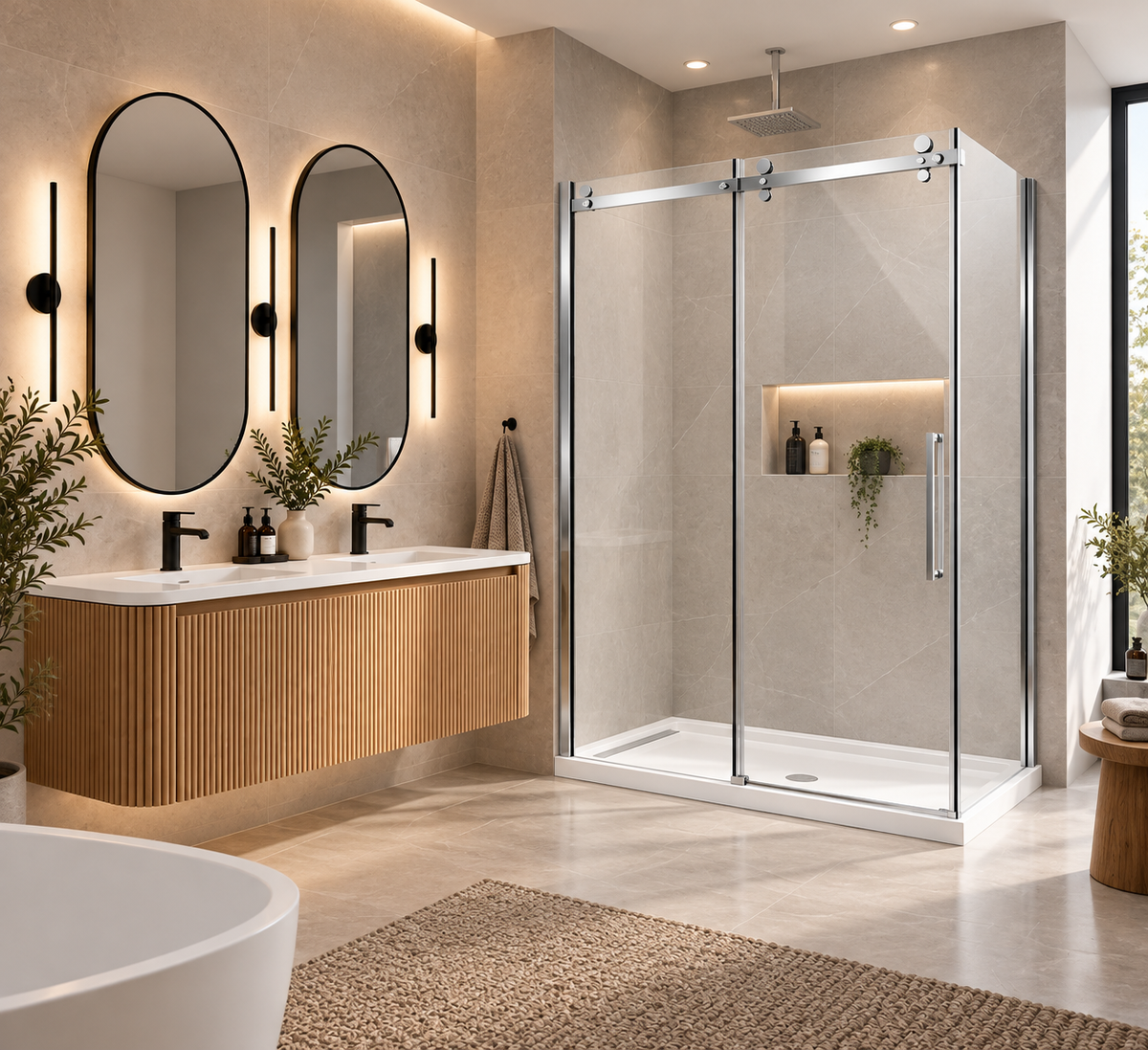SLIDING SHOWER - MIKKO 10MM BRUSHED NICKEL