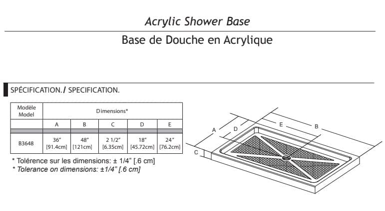 BASE DE DOUCHE BL36 - SALLE DE BAIN VODA