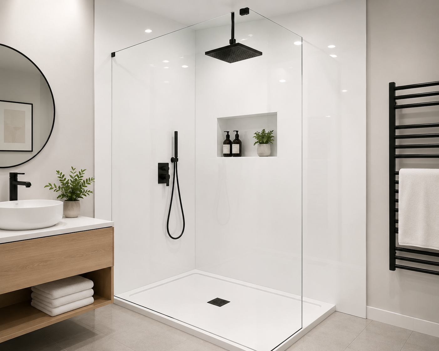 PVC SHOWER WALL 4 MM – GLOSSY WHITE