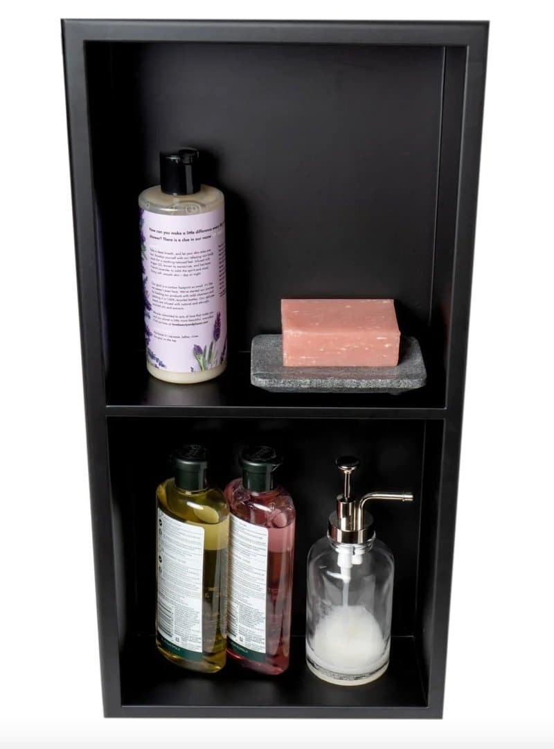 NICHE DE DOUCHE - 12 X 24" NOIR (AVEC TABLETTE) - SALLE DE BAIN VODA