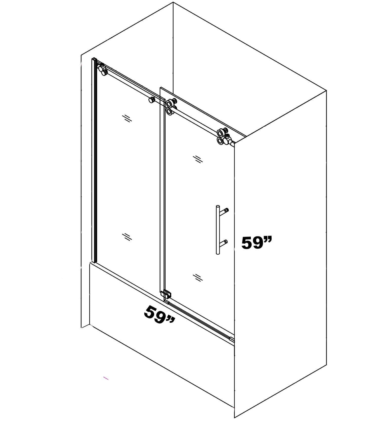PORTE DE BAIN DOUCHE COULISSANTE - ZARO 8MM NOIR - SALLE DE BAIN VODA